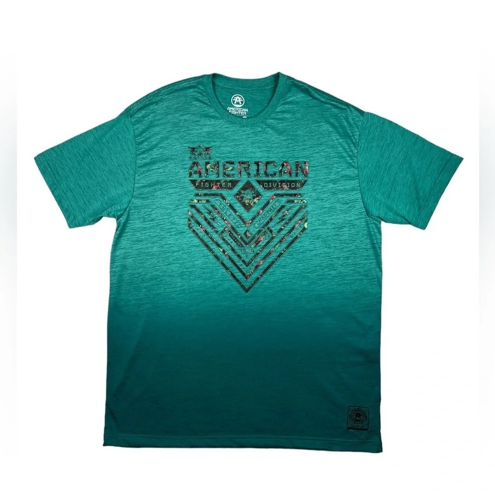 AMERICAN FIGHTER Mens T-shirt CRYSTAL RIVER Ocean Teal Athletic Size 3XL